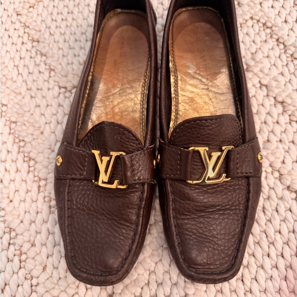 Louis Vuitton Brown Leather Loafers
